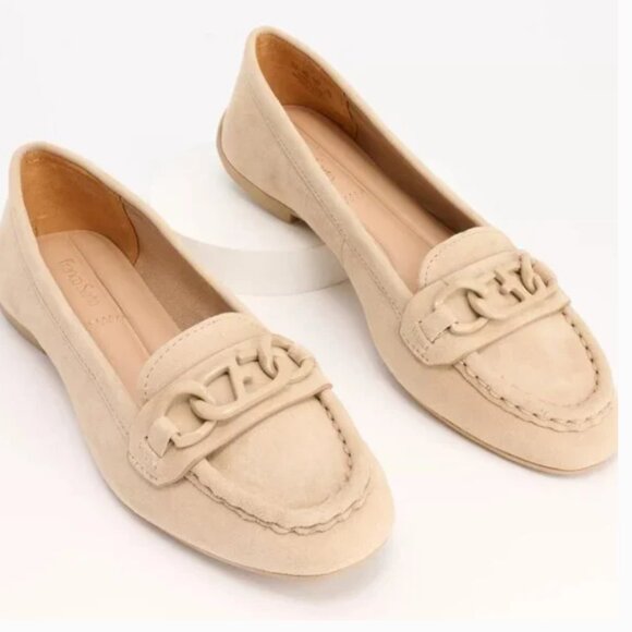new Franco Sarto  Suede Slip-on Chain Loafers  Flats 257 3M2T - Picture 1 of 11